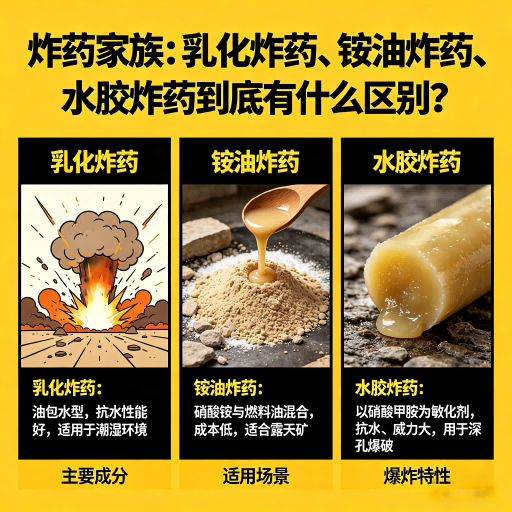 黎安镇炸药家族：乳化炸药、铵油炸药、水胶炸药到底有什么区别？